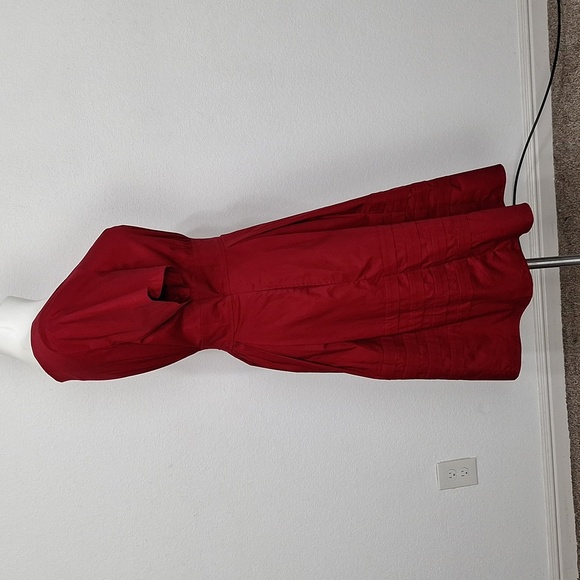 eShakti Red Burgundy Whimsigoth Witchy A-Line Midi Dress W/Pockets Plus Size 2X - Picture 5 of 14